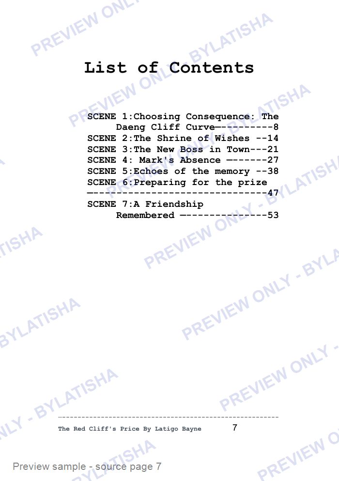 The Red Cliff’s Price: E-Book Edition — Latigo’s Flash Read preview sample