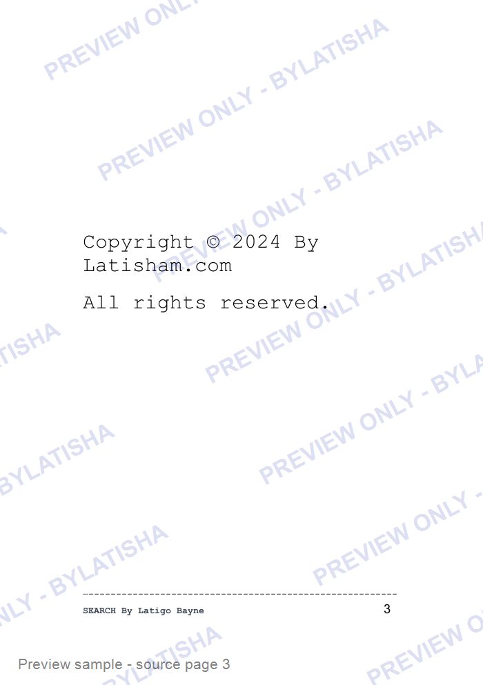SEARCH: (Accessible Edition – Black & White Print) preview sample