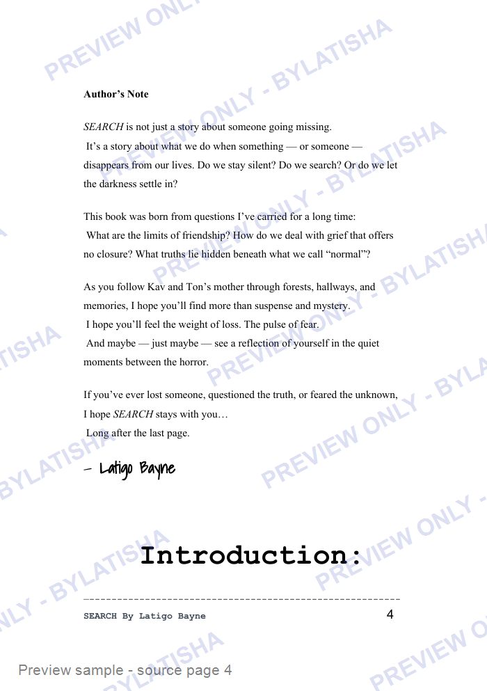SEARCH: (Accessible Edition – Black & White Print) preview sample