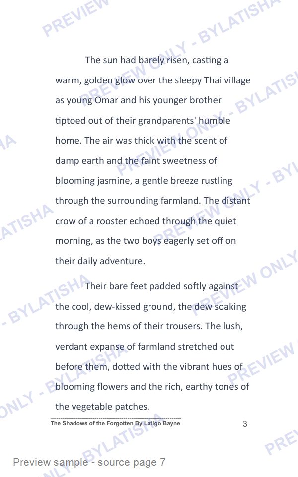 The Shadows of the Forgotten: E-Book Edition — Latigo’s Flash Read preview sample