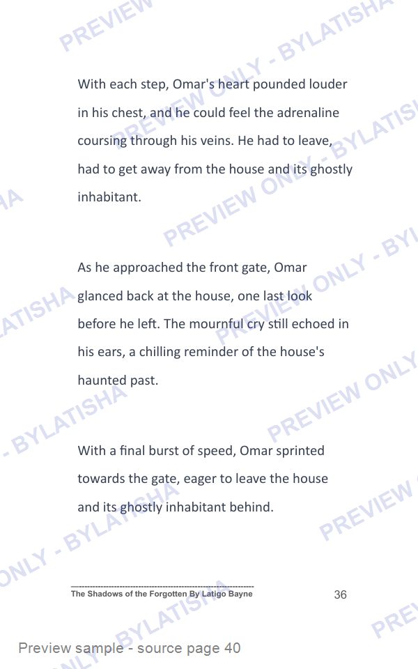 The Shadows of the Forgotten: E-Book Edition — Latigo’s Flash Read preview sample