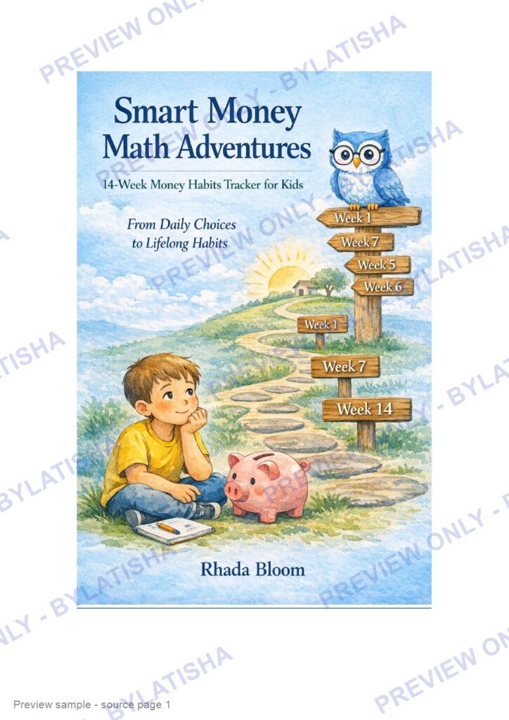 Smart Money Math Adventures: 14-Week Money Habits Tracker preview sample