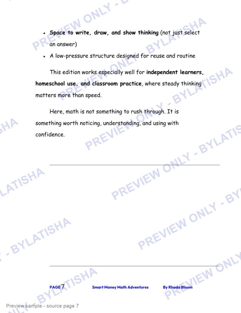 Smart Money Math Adventures: Real-Life Word Problems for Kids Ages 7-9 preview sample