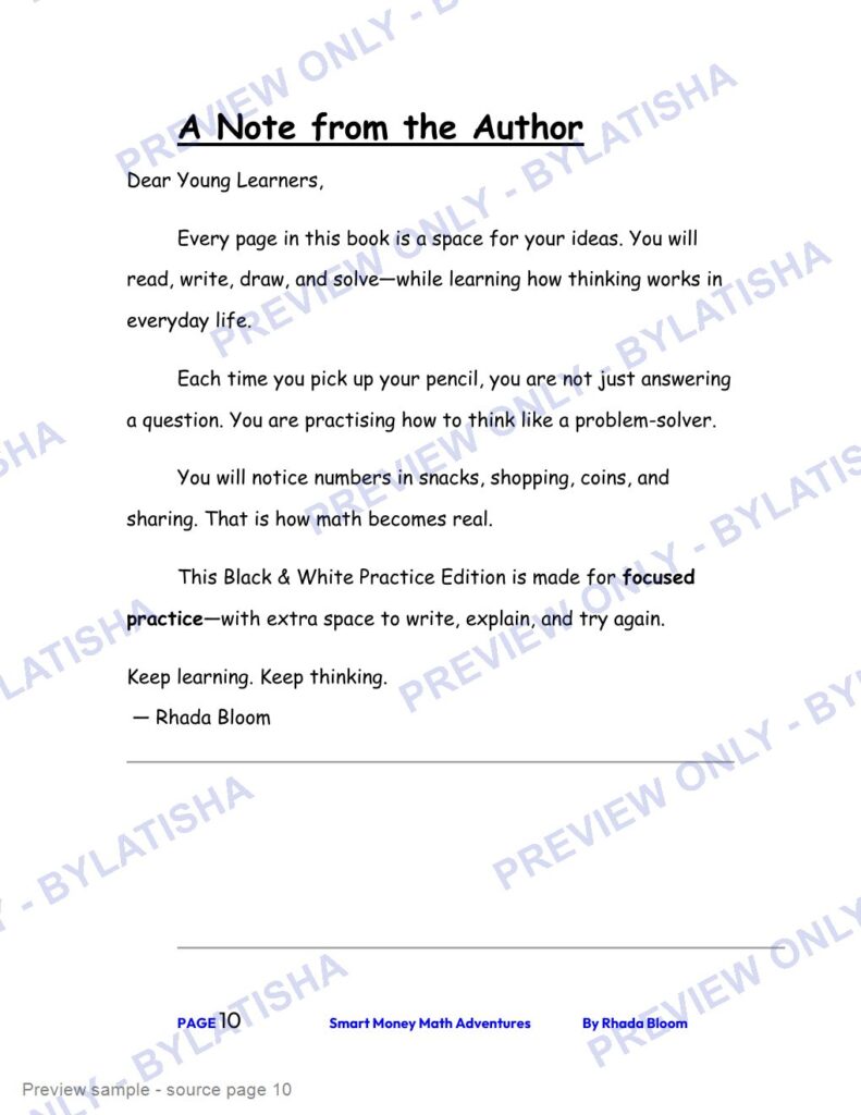 Smart Money Math Adventures: Real-Life Word Problems for Kids Ages 7-9 preview sample