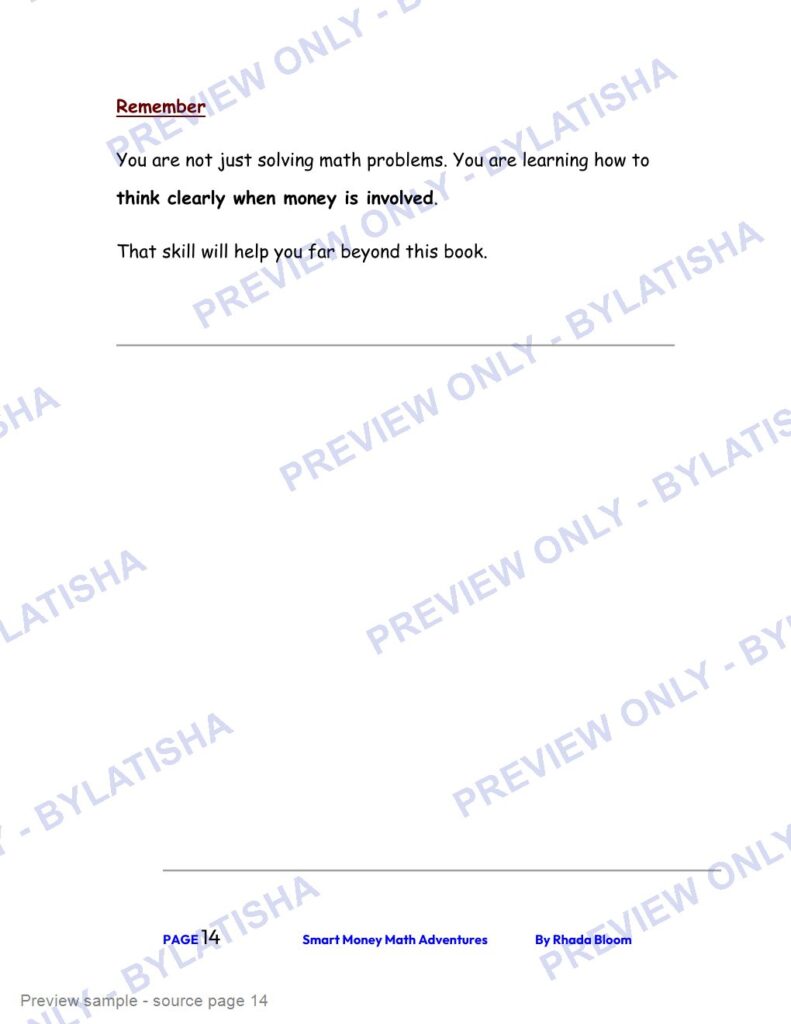 Smart Money Math Adventures: Real-Life Word Problems for Kids Ages 7-9 preview sample