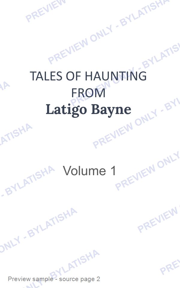 TALES OF HAUNTING FROM Latigo Bayne: Volume 1 preview sample