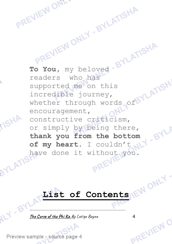 The Curse of the Phi Ka: E-Book Edition — Latigo’s Flash Read preview sample