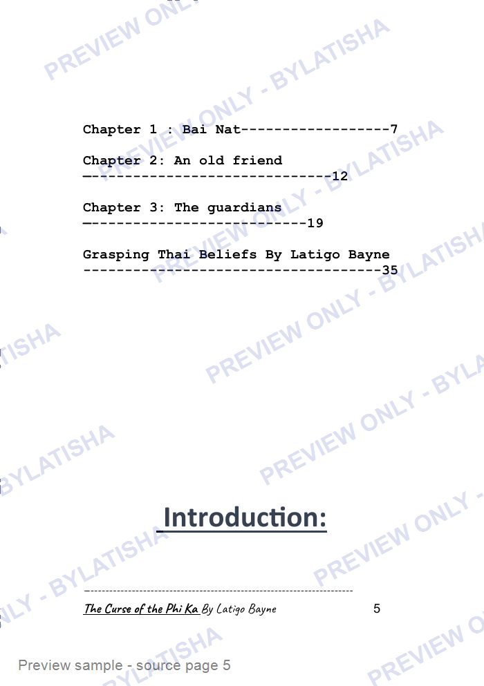 The Curse of the Phi Ka: E-Book Edition — Latigo’s Flash Read preview sample
