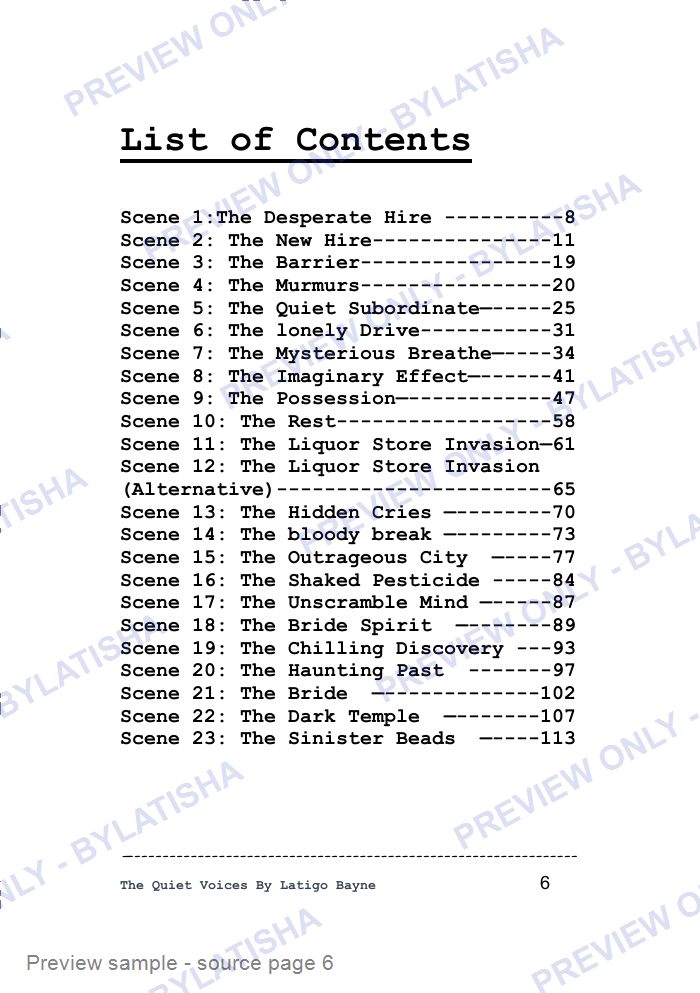 The Quiet Voices: Screenplay E-Book Edition — A Latigo’s Short Film Read preview sample