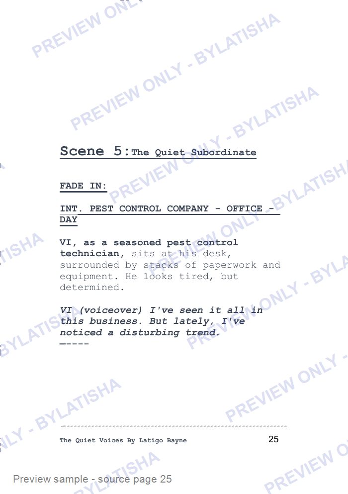 The Quiet Voices: Screenplay E-Book Edition — A Latigo’s Short Film Read preview sample