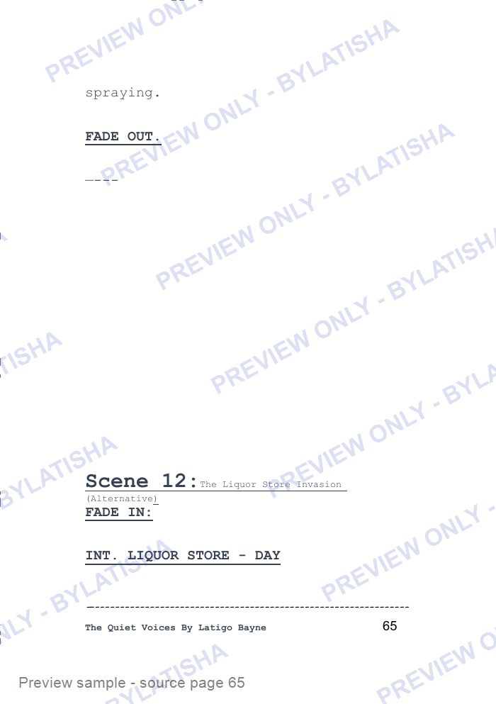 The Quiet Voices: Screenplay E-Book Edition — A Latigo’s Short Film Read preview sample