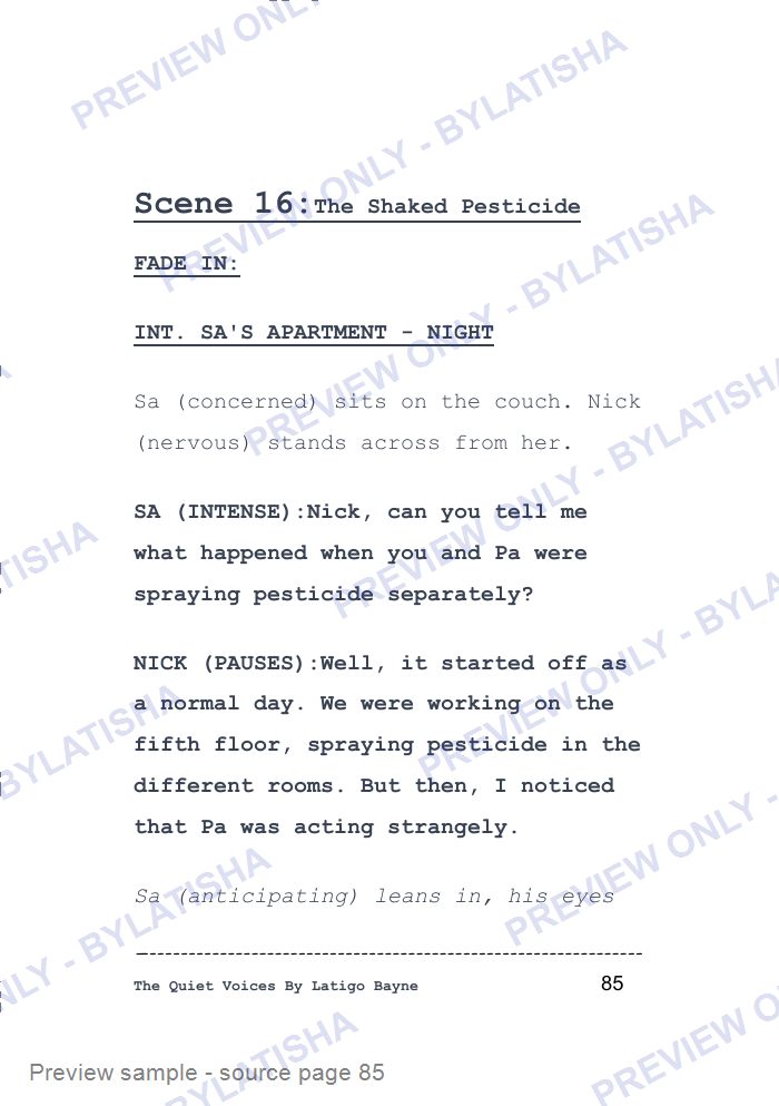 The Quiet Voices: Screenplay E-Book Edition — A Latigo’s Short Film Read preview sample