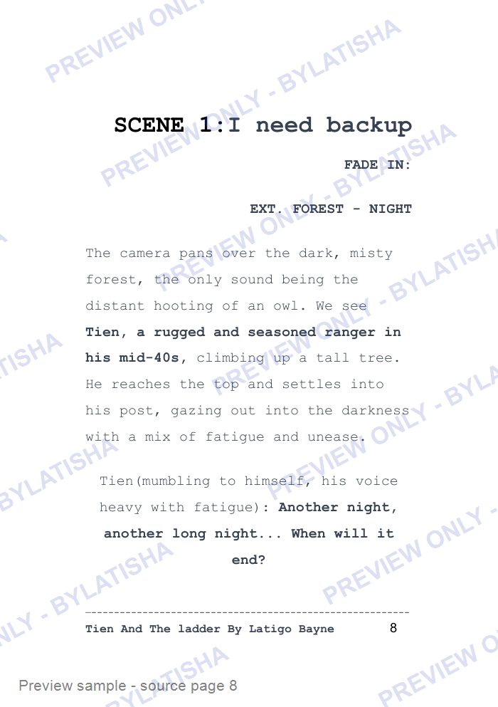 Tien And The ladder: Screenplay E-Book Edition preview sample