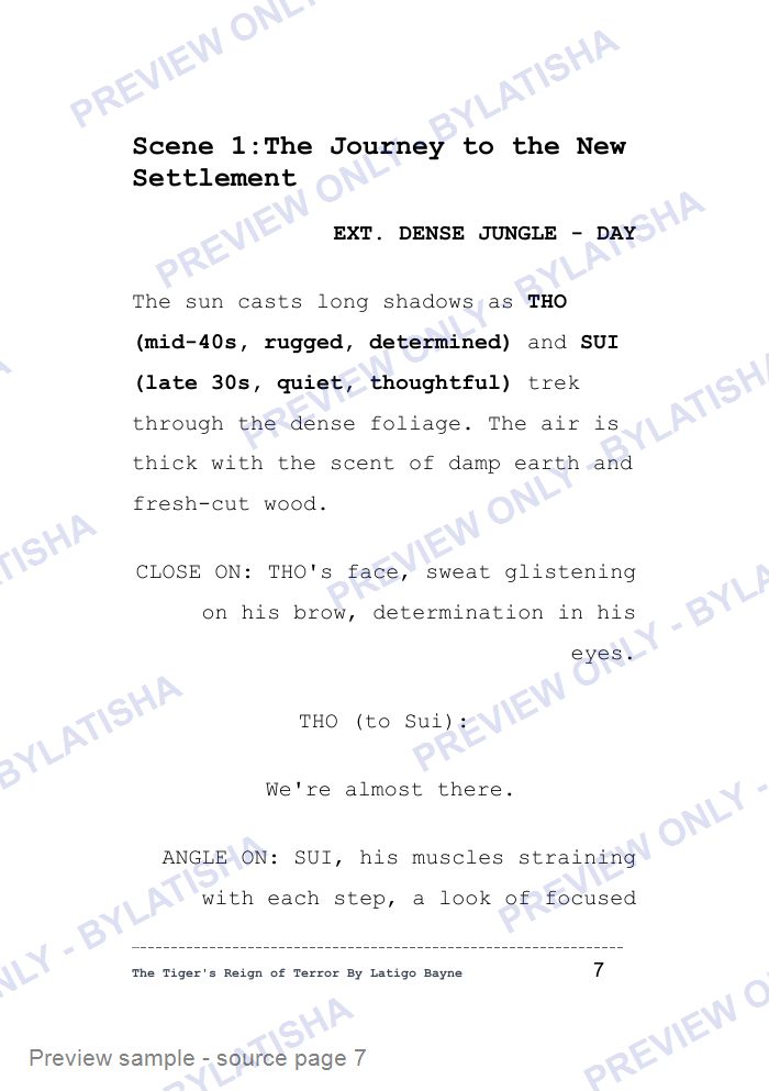 The Tiger's Reign of Terror preview sample