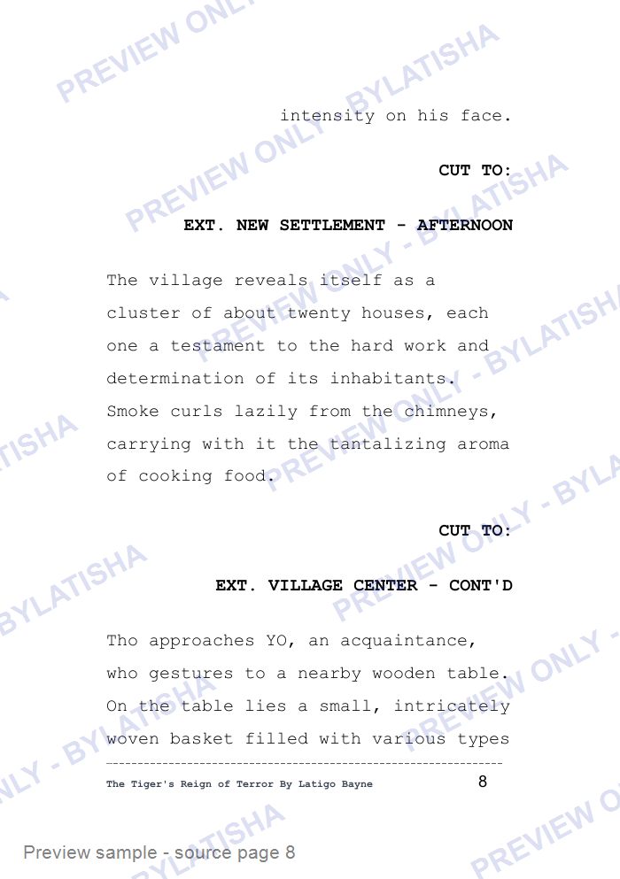 The Tiger's Reign of Terror preview sample