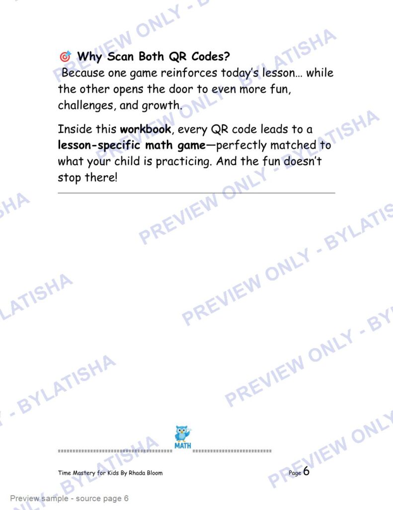Time Mastery for Kids preview sample