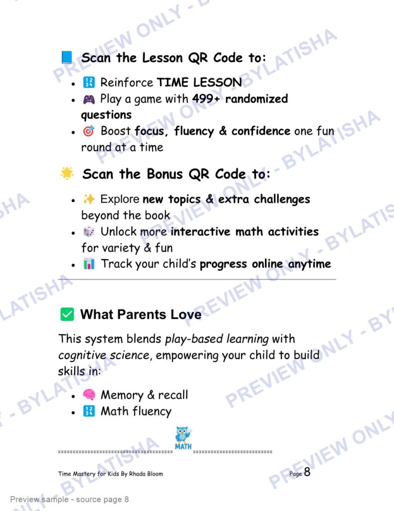 Time Mastery for Kids preview sample