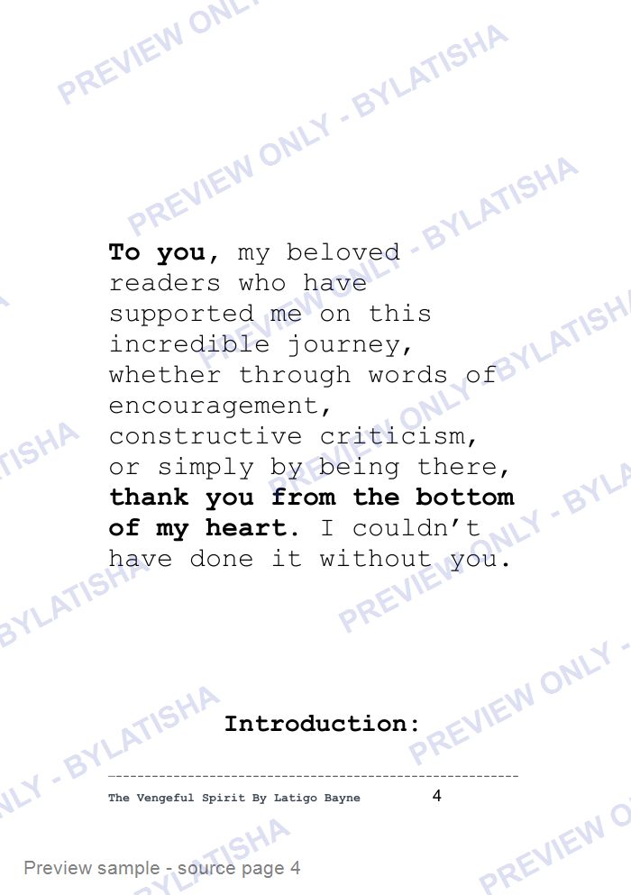 The Vengeful Spirit: Screenplay E-Book Edition — Latigo’s Flash Read preview sample