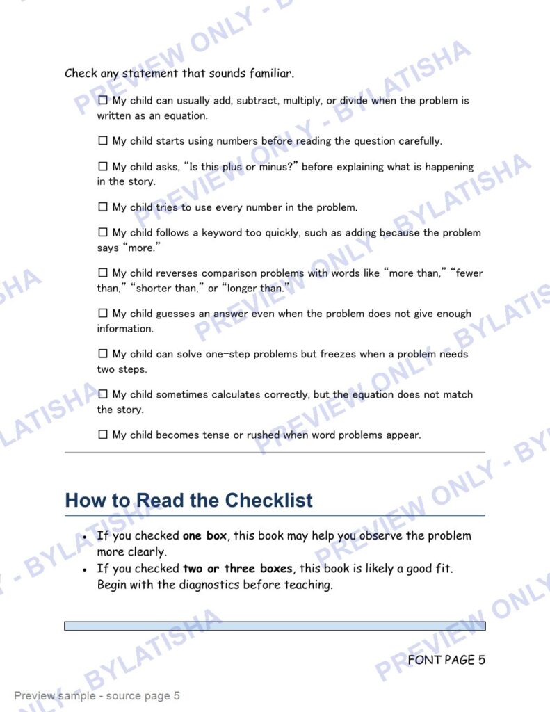 Word Problem Translation Rescue preview sample