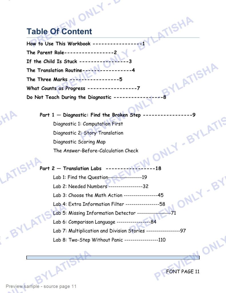 Word Problem Translation Rescue preview sample