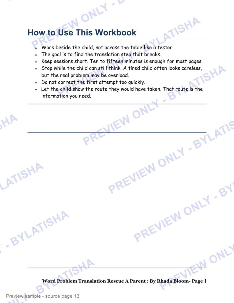 Word Problem Translation Rescue preview sample