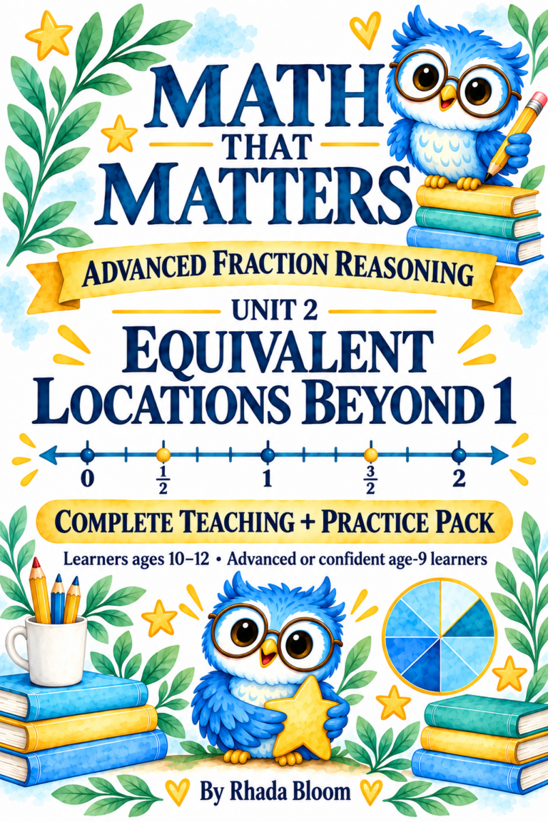MATH THAT MATTERS ADVANCED FRACTION REASONING UNIT 2 EQUIVALENT LOCATIONS BEYOND 1 : Learners ages 10–12 and Advanced or confident age-9 learners