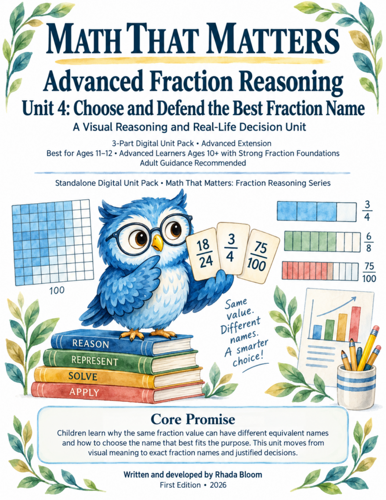 MATH THAT MATTERS – Advanced Fraction Reasoning – Unit 4: Choose and Defend the Best Fraction Name
