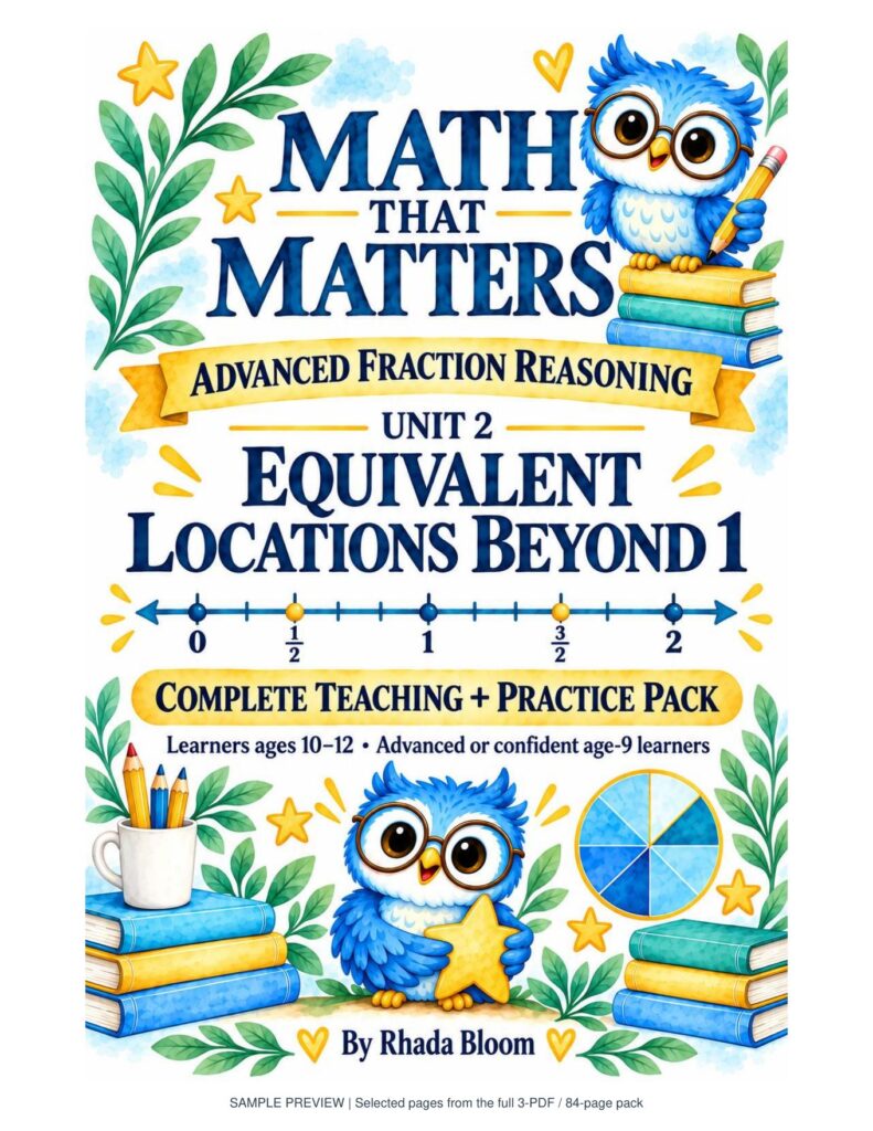Math That Matters - Advanced Fraction Reasoning Unit 2: Equivalent Locations Beyond 1 sample preview page 1