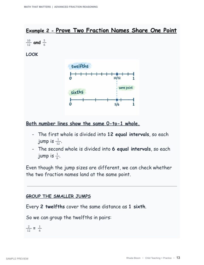 Math That Matters - Advanced Fraction Reasoning Unit 2: Equivalent Locations Beyond 1 sample preview page 5