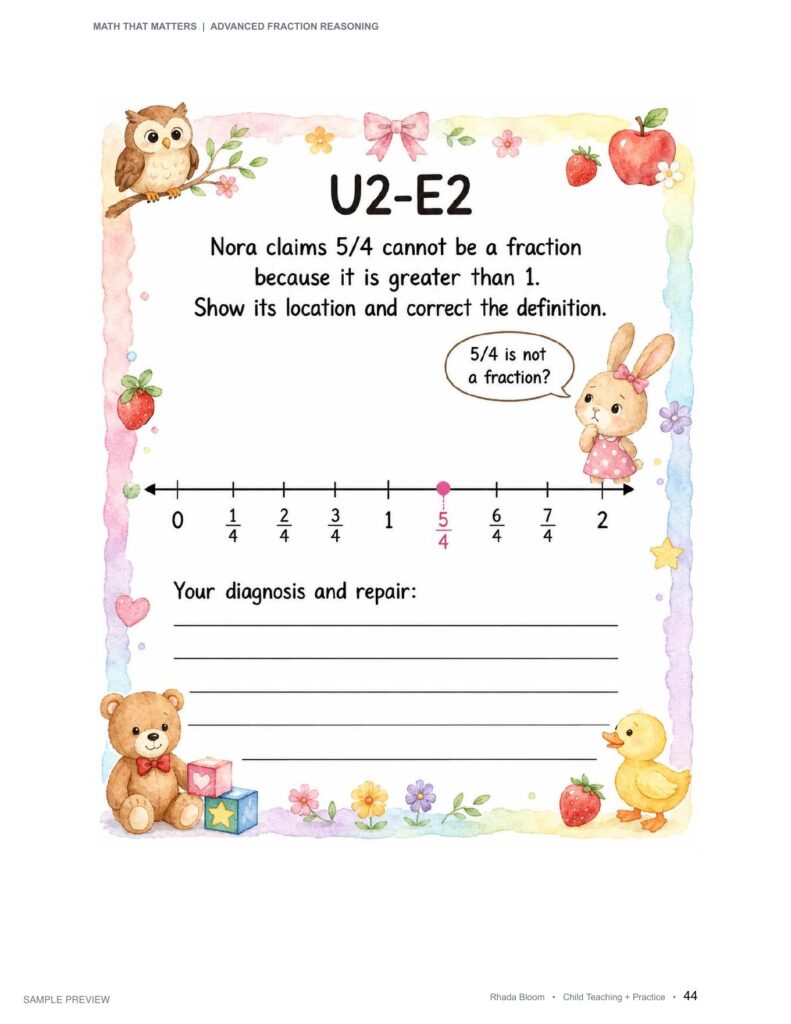 Math That Matters - Advanced Fraction Reasoning Unit 2: Equivalent Locations Beyond 1 sample preview page 7