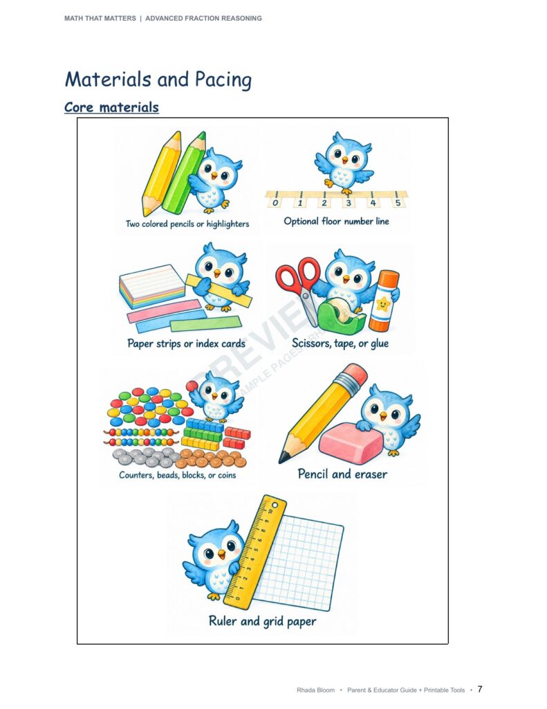 MATH THAT MATTERS: Advanced Fraction Reasoning Unit 4: Choose and Defend the Best Fraction Name (Best for Ages 11–12 • Advanced Learners Ages 10+) sample preview page 3