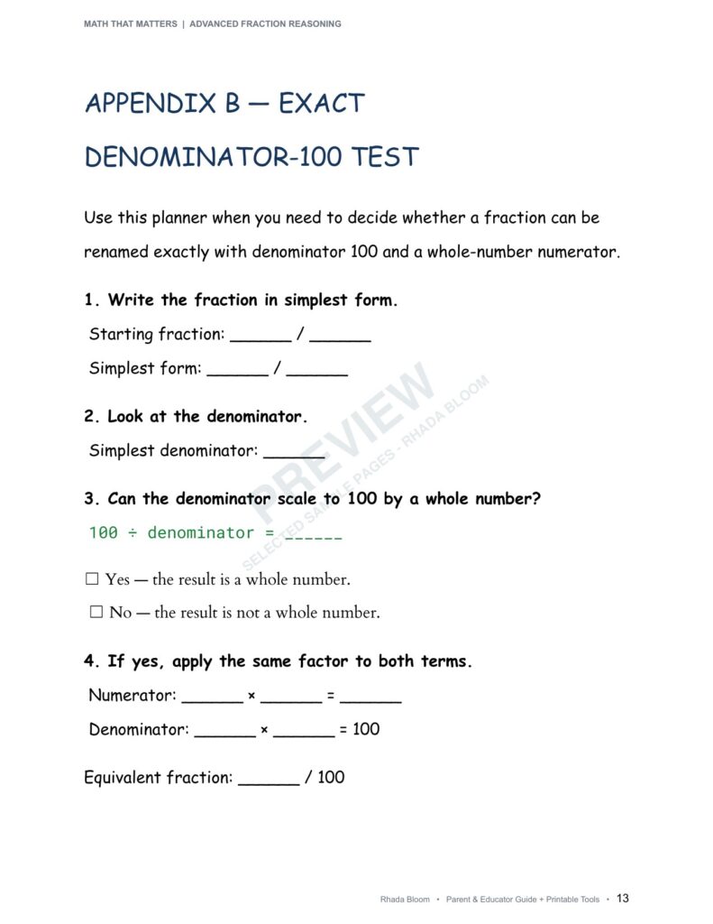MATH THAT MATTERS: Advanced Fraction Reasoning Unit 4: Choose and Defend the Best Fraction Name (Best for Ages 11–12 • Advanced Learners Ages 10+) sample preview page 6