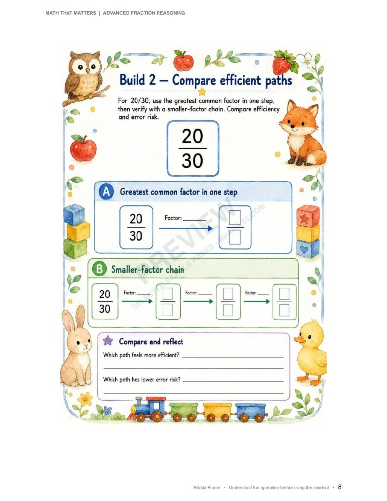 MATH THAT MATTERS: Advanced Fraction Reasoning Unit 4: Choose and Defend the Best Fraction Name (Best for Ages 11–12 • Advanced Learners Ages 10+) sample preview page 10