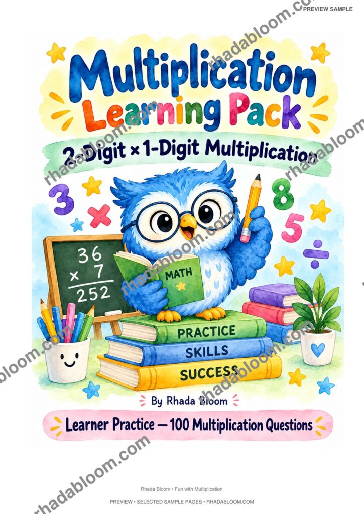 Multiplication Learning Pack :2-Digit × 1-Digit Multiplication By Rhada Bloom sample preview page 14 - Learner Practice