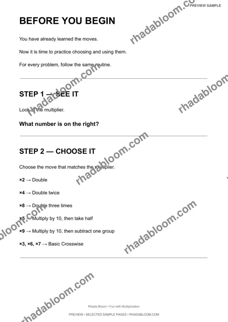 Multiplication Learning Pack :2-Digit × 1-Digit Multiplication By Rhada Bloom sample preview page 15 - Learner Practice