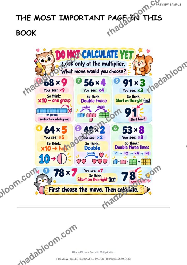 Multiplication Learning Pack :2-Digit × 1-Digit Multiplication By Rhada Bloom sample preview page 16 - Learner Practice