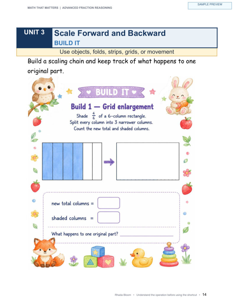 Math That Matters — Advanced Fraction Reasoning Unit 3: Scale Forward and Backward sample preview page 8