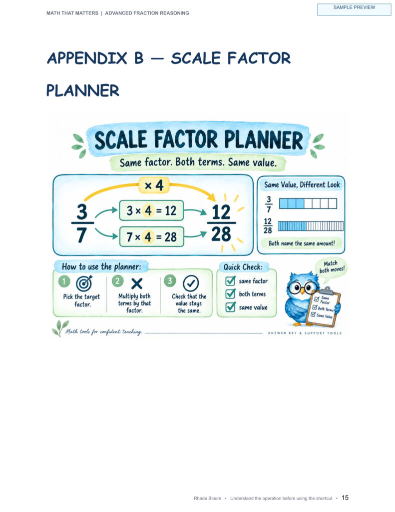 Math That Matters — Advanced Fraction Reasoning Unit 3: Scale Forward and Backward sample preview page 15