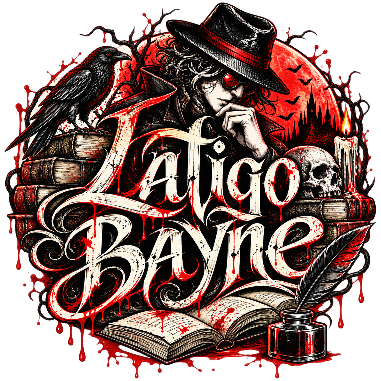 Latigo Bayne Gothic Writer emblem